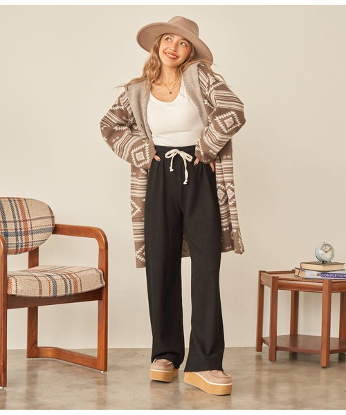 anap mimpi（アナップミンピ）の「起毛ランダムリブワイドパンツ（その他パンツ・レディース・アイボリー/ブラック/ベージュ・FREE）」の15枚目の写真