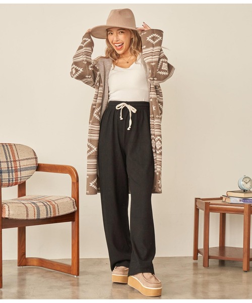 anap mimpi（アナップミンピ）の「起毛ランダムリブワイドパンツ（その他パンツ・レディース・アイボリー/ブラック/ベージュ・FREE）」の17枚目の写真