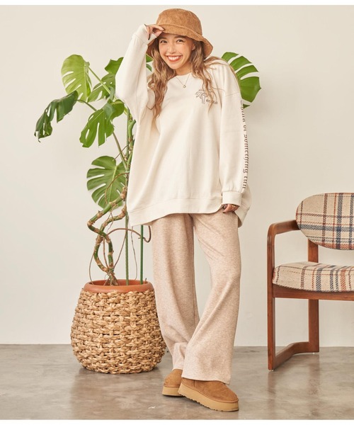 anap mimpi（アナップミンピ）の「起毛ランダムリブワイドパンツ（その他パンツ・レディース・アイボリー/ブラック/ベージュ・FREE）」の5枚目の写真