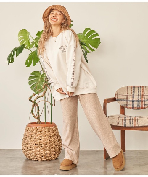 anap mimpi（アナップミンピ）の「起毛ランダムリブワイドパンツ（その他パンツ・レディース・アイボリー/ブラック/ベージュ・FREE）」の6枚目の写真