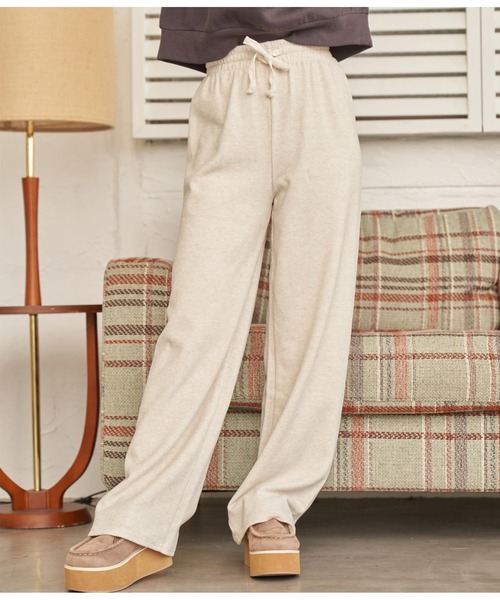 anap mimpi（アナップミンピ）の「起毛ランダムリブワイドパンツ（その他パンツ・レディース・アイボリー/ブラック/ベージュ・FREE）」の20枚目の写真