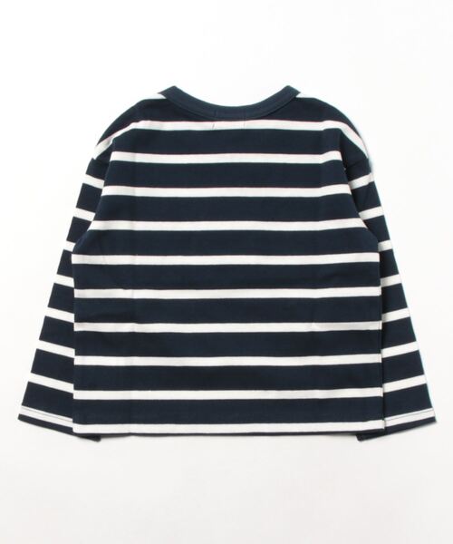 minimal（ミニマル）の「【撥水】ボーダー長袖Ｔシャツ（Tシャツ/カットソー・キッズ・ホワイト/イエロー/ネイビー/サックスブルー・100cm/115cm/155cm/90cm/135cm）」の17枚目の写真