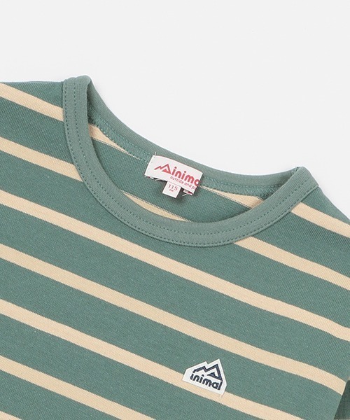 minimal（ミニマル）の「【撥水】ボーダー長袖Ｔシャツ（Tシャツ/カットソー・キッズ・ホワイト/イエロー/ネイビー/サックスブルー・100cm/115cm/155cm/90cm/135cm）」の16枚目の写真