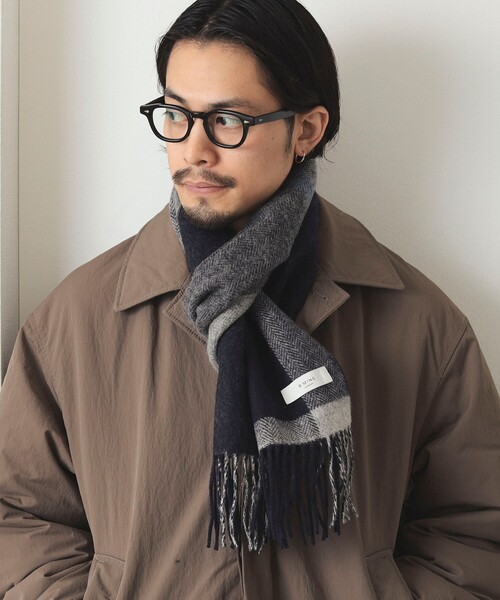 B:MING by BEAMS（ビーミングバイビームス）の「B:MING by BEAMS / パネル リバーシブル マフラー（マフラー・メンズ・ネイビー/ブラウン/ブラック・ONE SIZE）」の6枚目の写真