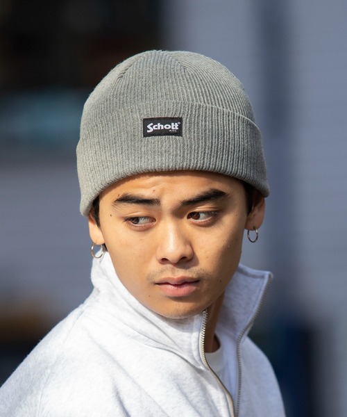 schott（ショット）の「【SCHOTT】ワンポイントロゴニットワッチ SC035（ニットキャップ/ビーニー・メンズ・グレー/ワイン/ブラック/ベージュ・FREE）」の10枚目の写真
