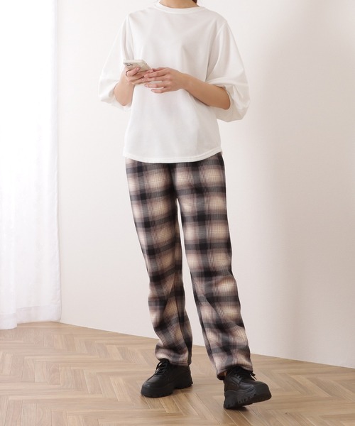 Lace Ladies(レースレディース)の「チェック柄裏ボアワイドイージーパンツ(その他パンツ・レディース・アイボリー/グレー/ブラック/ホワイト・FREE)」の21枚目の写真
