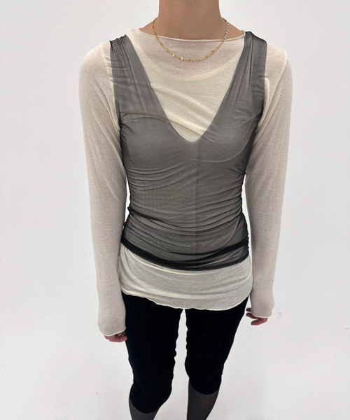 editforlulu ロゴタンク セール】【Pierre Mantoux/ピエールマントゥー】シアータンク（タンク