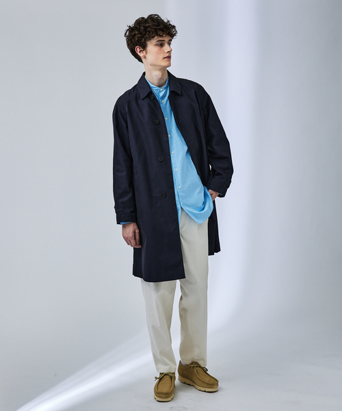 ABAHOUSE（アバハウス）の「【玉虫ツイル】ステンカラーコート / スプリングコート（ステンカラーコート・メンズ・ベージュ/ネイビー/カーキ・46/48）」の5枚目の写真