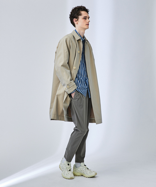 ABAHOUSE（アバハウス）の「【玉虫ツイル】ステンカラーコート / スプリングコート（ステンカラーコート・メンズ・ベージュ/ネイビー/カーキ・46/48）」の18枚目の写真