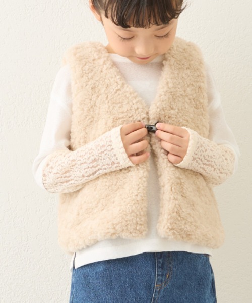 CIAOPANIC TYPY（チャオパニックティピー）の「【KIDS】袖切り替えシアーカットソー（Tシャツ/カットソー・キッズ・サックスブルー/アイボリー/ブラック/オレンジ/ホワイト/ブラック系その他・SMALL/MEDIUM/LARGE/X-LARGE/XX-LARGE）」の2枚目の写真