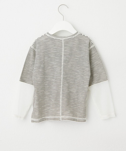 CIAOPANIC TYPY（チャオパニックティピー）の「【KIDS】袖切り替えシアーカットソー（Tシャツ/カットソー・キッズ・サックスブルー/アイボリー/ブラック/オレンジ/ホワイト/ブラック系その他・SMALL/MEDIUM/LARGE/X-LARGE/XX-LARGE）」の14枚目の写真