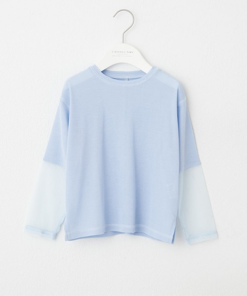 CIAOPANIC TYPY（チャオパニックティピー）の「【KIDS】袖切り替えシアーカットソー（Tシャツ/カットソー・キッズ・サックスブルー/アイボリー/ブラック/オレンジ/ホワイト/ブラック系その他・SMALL/MEDIUM/LARGE/X-LARGE/XX-LARGE）」の12枚目の写真