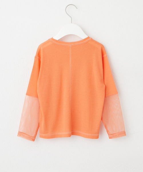 CIAOPANIC TYPY（チャオパニックティピー）の「【KIDS】袖切り替えシアーカットソー（Tシャツ/カットソー・キッズ・サックスブルー/アイボリー/ブラック/オレンジ/ホワイト/ブラック系その他・SMALL/MEDIUM/LARGE/X-LARGE/XX-LARGE）」の8枚目の写真