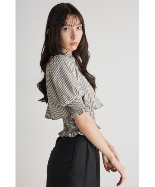 リエンダ シャツレイヤードトップス rienda | シフォンシャツレイヤードニットトップス (シャツ・ブラウス