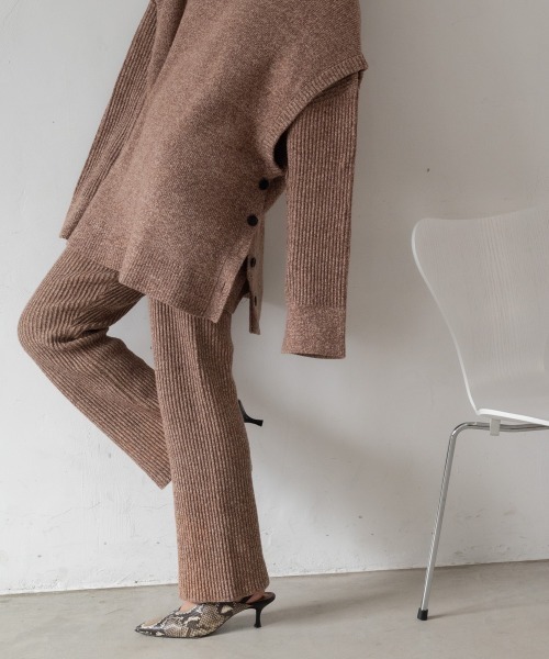 【セール】Knitted Straight Leg Trousers（その他パンツ）｜CIEL'AIR（シエルエアー）