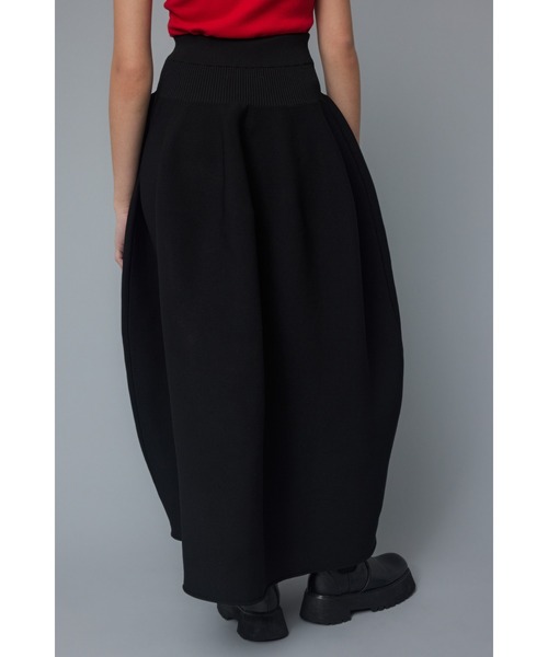 ヘリンドットサイ Jersey volum knit skirt レッド 美品 HeRIN.CYE（ヘリンドットサイ）の「Jersey volum knit skirt