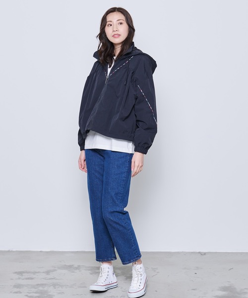 Arnold Palmer（アーノルドパーマー）の「パーマーチェック パイピングギャザー ジャケット（ナイロンジャケット・レディース・ブラック/アイボリー/ライトベージュ・S/M/L）」の18枚目の写真