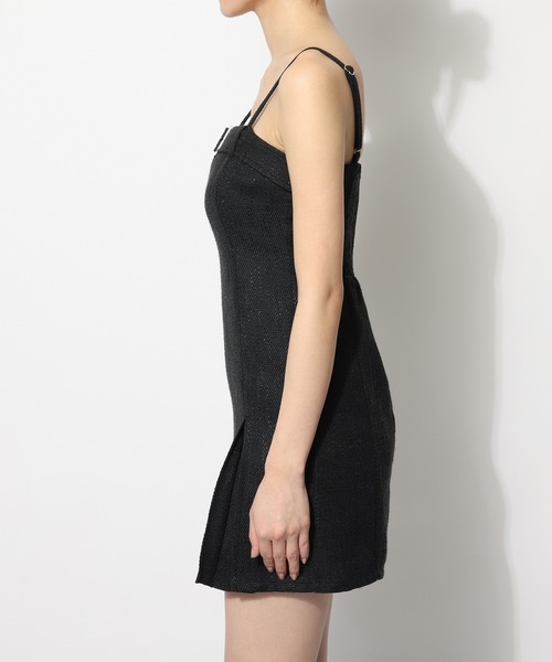 SPIRALGIRL（スパイラルガール）の「サマーツィードベルトデザインキャミワンピース（ワンピース・レディース・ブラック/ブルー/グリーン・FREE）」の5枚目の写真