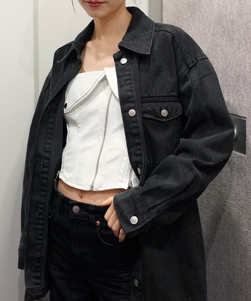 Mela（メラ）の「ライダースベアトップ（チューブトップ・レディース・ホワイト/ブラック・L/M/S/XS）」の7枚目の写真