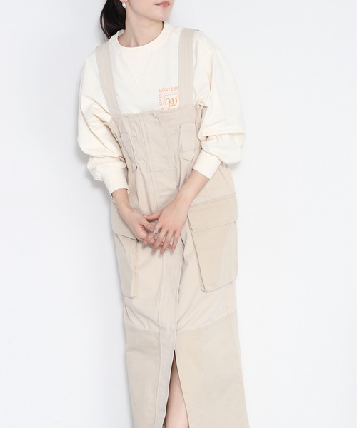 cepo（セポ）の「ミリタリージャンパースカート（ジャンパースカート・レディース・カーキ/オフホワイト・M）」の8枚目の写真