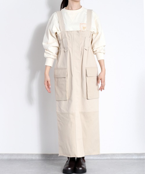 cepo（セポ）の「ミリタリージャンパースカート（ジャンパースカート・レディース・カーキ/オフホワイト・M）」の10枚目の写真