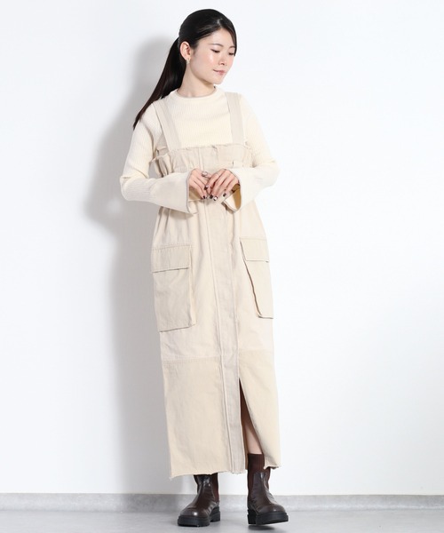 cepo（セポ）の「ミリタリージャンパースカート（ジャンパースカート・レディース・カーキ/オフホワイト・M）」の22枚目の写真