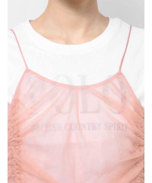 dazzlin（ダズリン）の「【WEB限定】チュールキャミトップス（キャミソール・レディース・グレー/チャコールグレー/ピンク/アイボリー・FREE）」の19枚目の写真