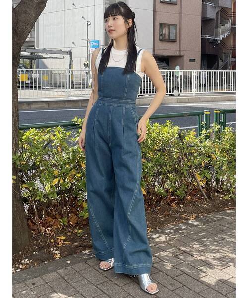 【セール】デザインデニムロンパース（つなぎ/オールインワン）｜MURUA（ムルーア）