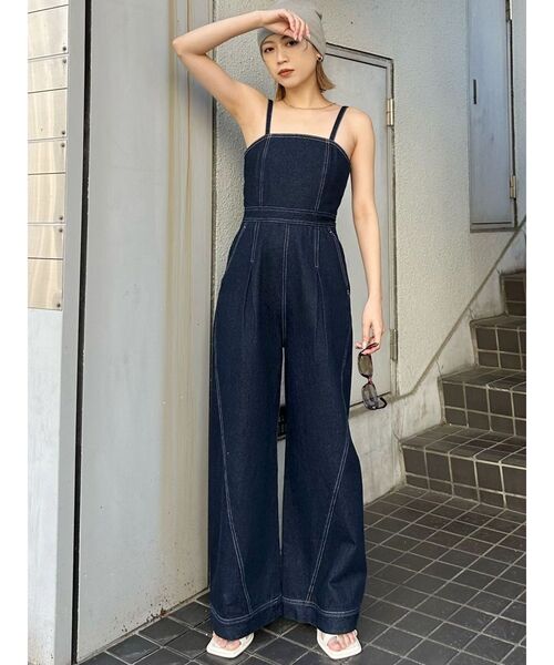 【セール】デザインデニムロンパース（つなぎ/オールインワン）｜MURUA（ムルーア）