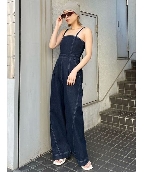 【セール】デザインデニムロンパース（つなぎ/オールインワン）｜MURUA（ムルーア）