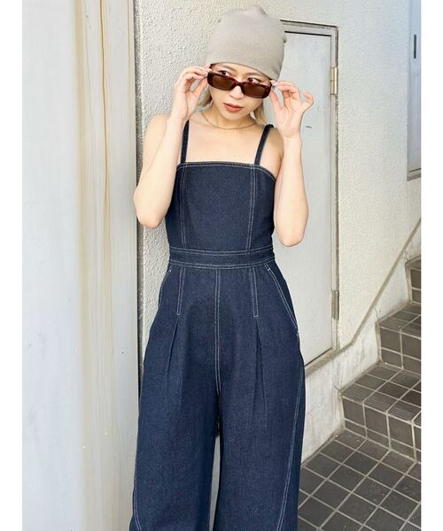 【セール】デザインデニムロンパース（つなぎ/オールインワン）｜MURUA（ムルーア）