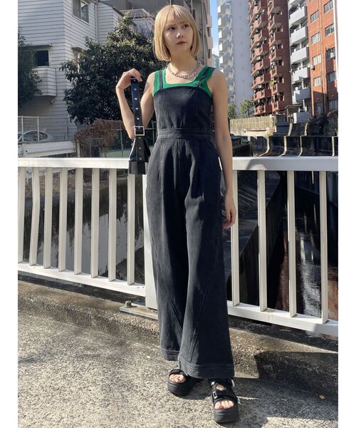 【セール】デザインデニムロンパース（つなぎ/オールインワン）｜MURUA（ムルーア）