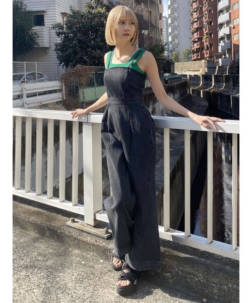 【セール】デザインデニムロンパース（つなぎ/オールインワン）｜MURUA（ムルーア）