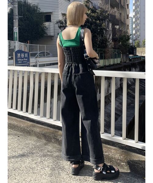 【セール】デザインデニムロンパース（つなぎ/オールインワン）｜MURUA（ムルーア）