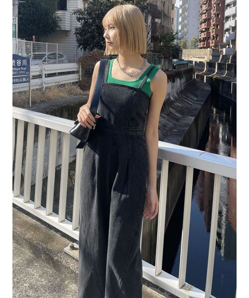 【セール】デザインデニムロンパース（つなぎ/オールインワン）｜MURUA（ムルーア）