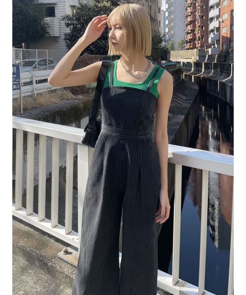 【セール】デザインデニムロンパース（つなぎ/オールインワン）｜MURUA（ムルーア）