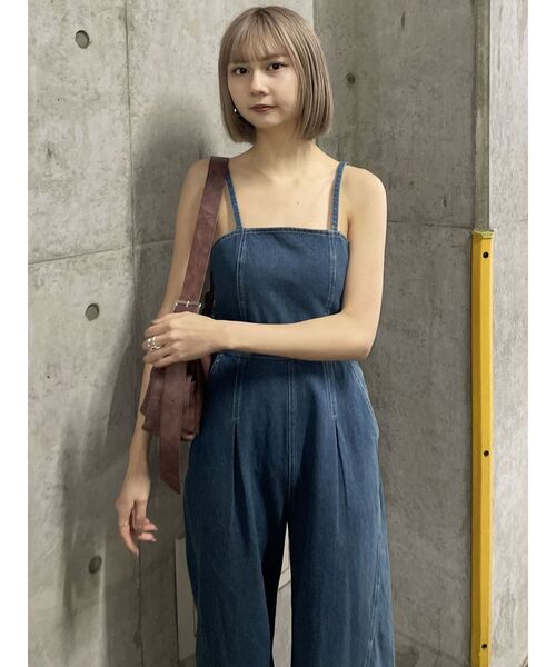 【セール】デザインデニムロンパース（つなぎ/オールインワン）｜MURUA（ムルーア）