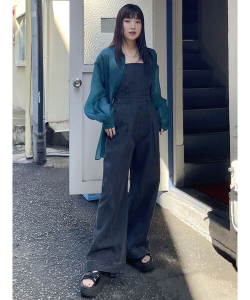 【セール】デザインデニムロンパース（つなぎ/オールインワン）｜MURUA（ムルーア）