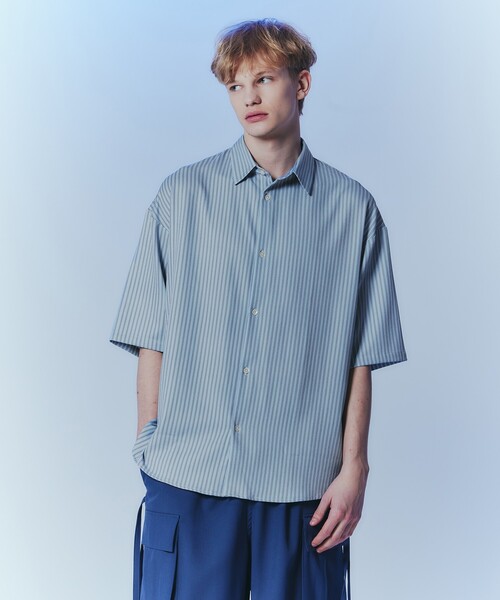 tk.TAKEO KIKUCHI（ティーケータケオキクチ）の「◆ジョーゼット柄半袖シャツ（シャツ/ブラウス・メンズ・ブラック系1/ライトグレー系1/グレー系2/ブルー系7/ブルー系その他4・03/01/02）」の5枚目の写真