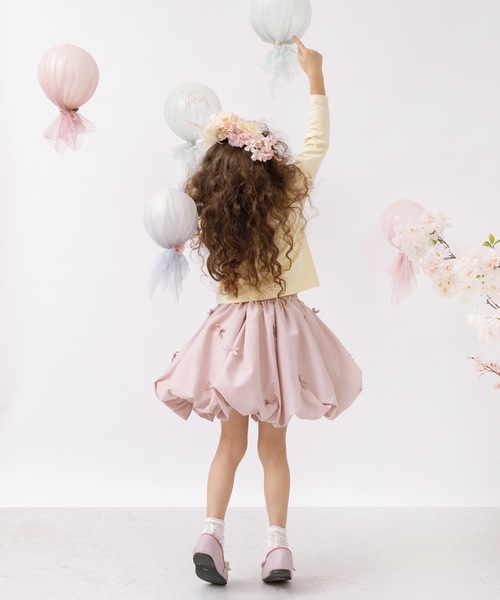 panpantutu（パンパンチュチュ）の「リボンパレードバルーンスカート【L/100-110cm】【XL/120-130cm】（スカート・キッズ・ベビーピンク/ライトブルー/ネイビー/ブラック・LARGE/X-LARGE）」の15枚目の写真