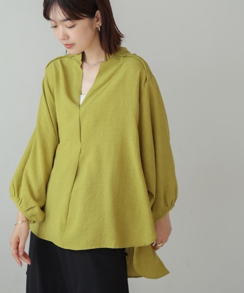 Bou Jeloud(ブージュルード)の「麻ライクスキッパーチュニック(チュニック・レディース・ブルー/ホワイト/グリーン/イエロー/ネイビー/ライトグリーン/ライム/オレンジ/インディゴブルー・FREE)」の22枚目の写真