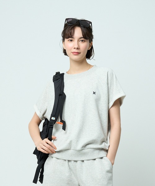 トレーナー スウェット 「Hurley:ハーレー」W TERRY ICON BACK OPEN SS　レディーススウェットTシャツ レディース Hurley:ハーレー】W TERRY ICON BACK OPEN SS レディース