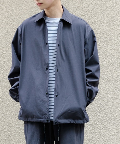 Uiscel（ユイセル）の「Uiscel　リップストップコーチジャケット（ナイロンジャケット・メンズ・ブラック/チャコールグレー・LARGE/MEDIUM）」の9枚目の写真