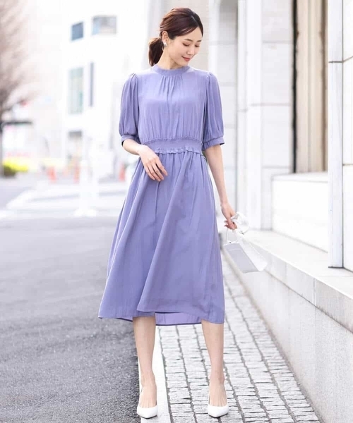 パウダーサテンシャーリングワンピース/洗える（ワンピース）｜OFUON