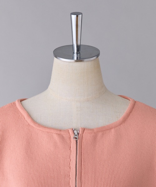 one after another NICE CLAUP（ワンアフターアナザーナイスクラップ）の「ダブルジップペプラムカーディガン（カーディガン/ボレロ・レディース・ベージュ/ピンク系その他/オフホワイト・FREE）」の17枚目の写真