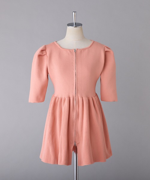 one after another NICE CLAUP（ワンアフターアナザーナイスクラップ）の「ダブルジップペプラムカーディガン（カーディガン/ボレロ・レディース・ベージュ/ピンク系その他/オフホワイト・FREE）」の14枚目の写真