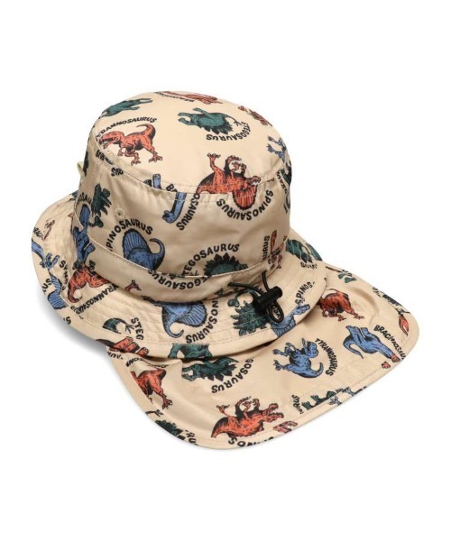 Kids Foret(キッズフォーレ)の「恐竜・ユニコーン柄日よけ付撥水ハット・帽子(ハット・キッズ・サックスブルー/ピンク/ネイビー/ベージュ・50/52/54/56)」の2枚目の写真