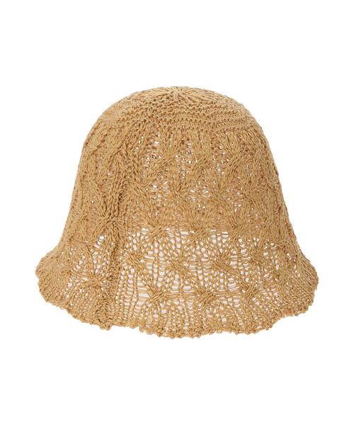 Samansa Mos2（サマンサ モスモス）の「ダイヤ編みダウンハット（ハット・レディース・ベージュ/キナリ・F）」の11枚目の写真