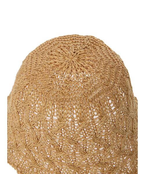 Samansa Mos2（サマンサ モスモス）の「ダイヤ編みダウンハット（ハット・レディース・ベージュ/キナリ・F）」の13枚目の写真