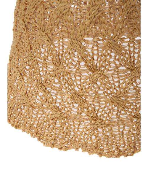 Samansa Mos2（サマンサ モスモス）の「ダイヤ編みダウンハット（ハット・レディース・ベージュ/キナリ・F）」の14枚目の写真